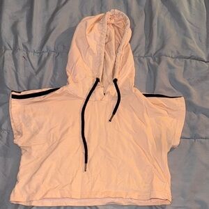 Pink Hooded Short Sleeve Top